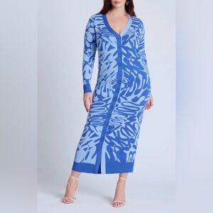 NWT ELOQUII Intarsia Two-Tone Sweater Dress 14/16